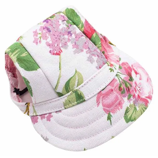 Floral Dog Hat for UV Protection Fashion