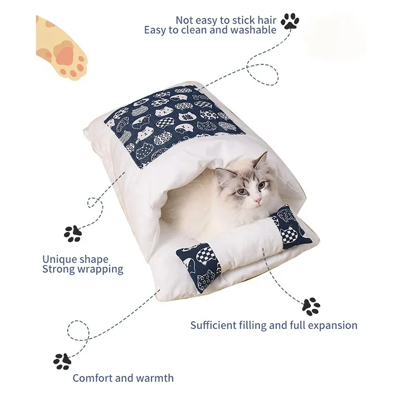 Funki Buys | Pet Beds | Cat Sleeping Bag | Japanese Cat Bed | S-L