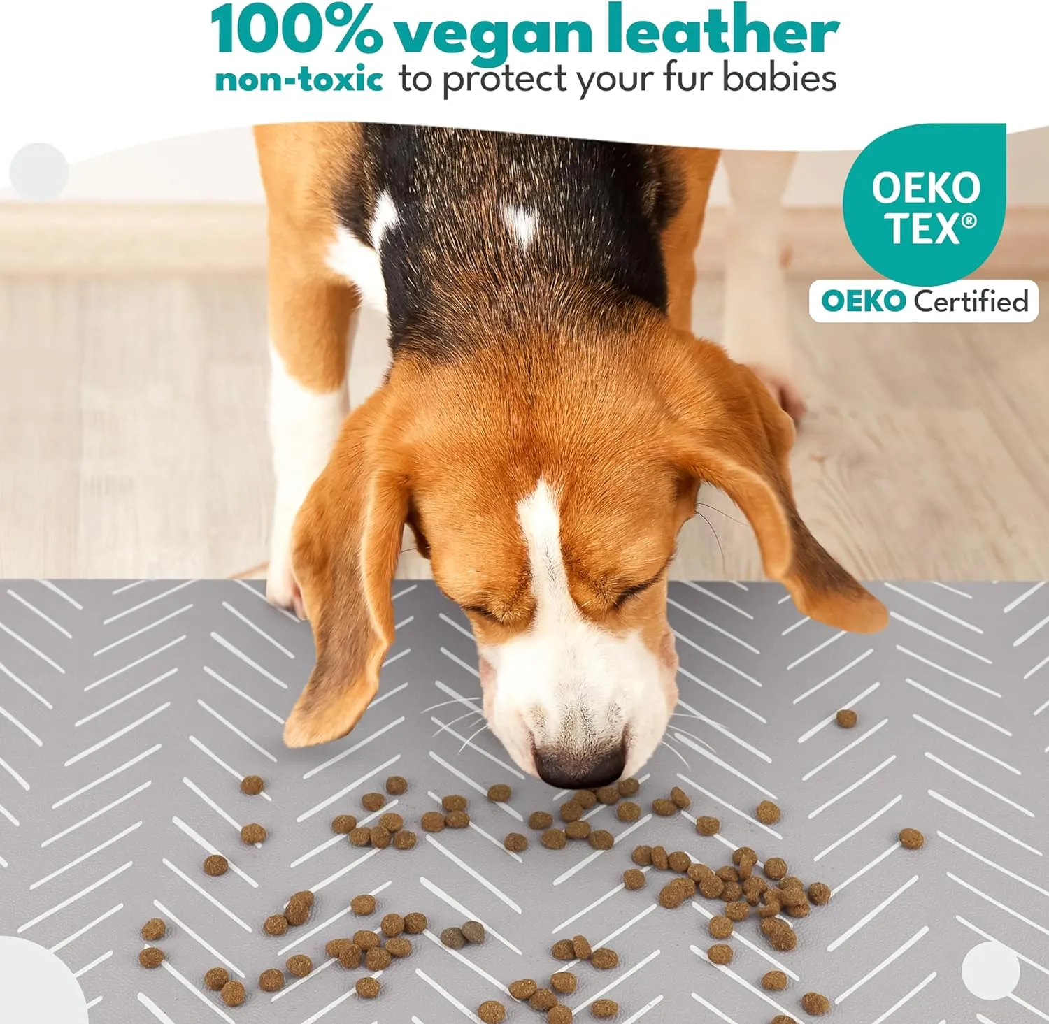 Gray Mud Cloth Pet Food Mat