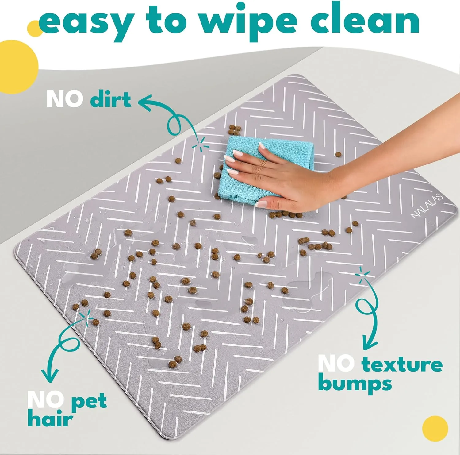 Gray Mud Cloth Pet Food Mat