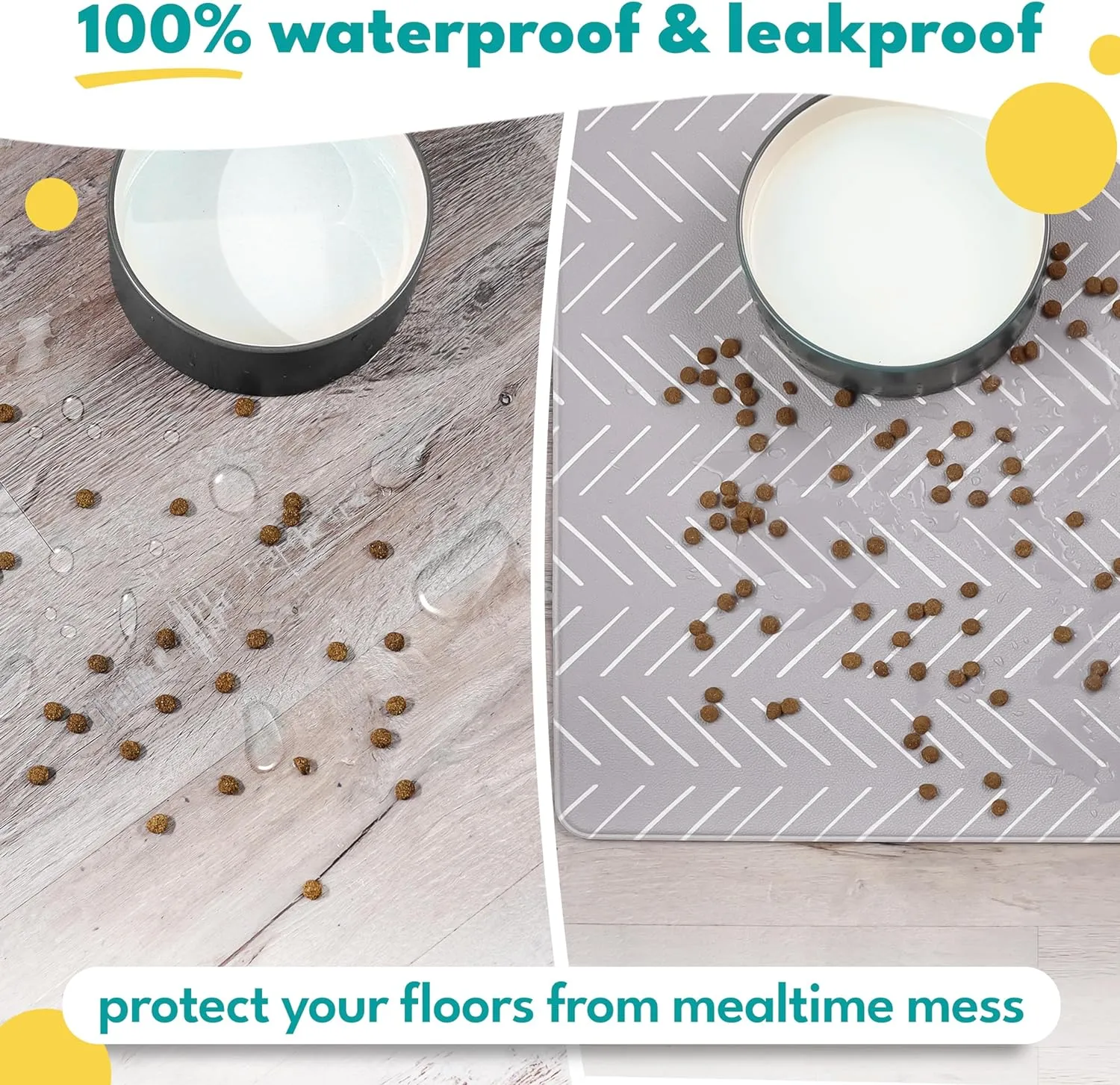 Gray Mud Cloth Pet Food Mat