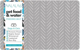 Gray Mud Cloth Pet Food Mat