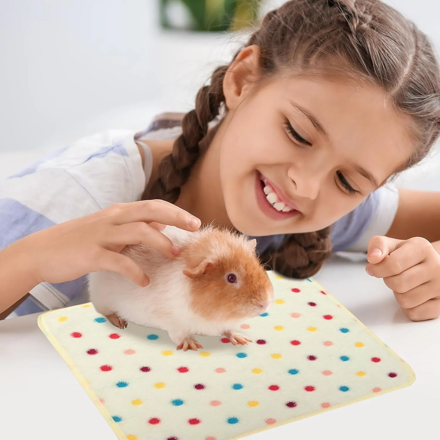 Guinea Pig Blankets 6 Pack, Soft Fleece Small Animal Blanket Cage Liners for Rabbit Hamster Chinchilla Hedgehog Guinea Pig, Cute Washable Pet Mat Bedding Accessories