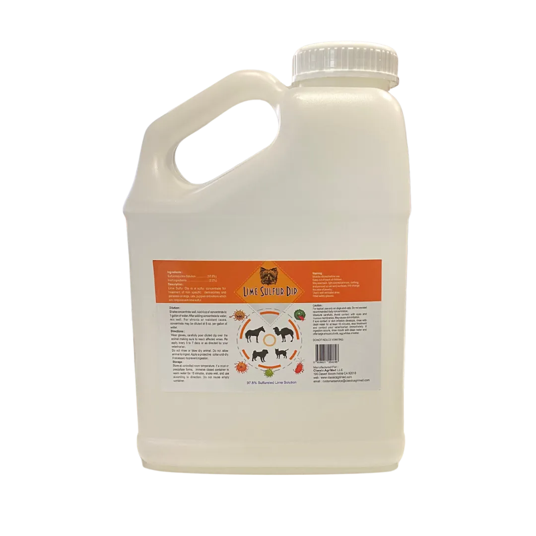 Healthy Paw Life: Lime Sulfur Dip - Pet Care for Itchy and Dry Skin - Xtra Strength Formula - Safe Solution for Dog, Cat, Puppy, Kitten, Horse