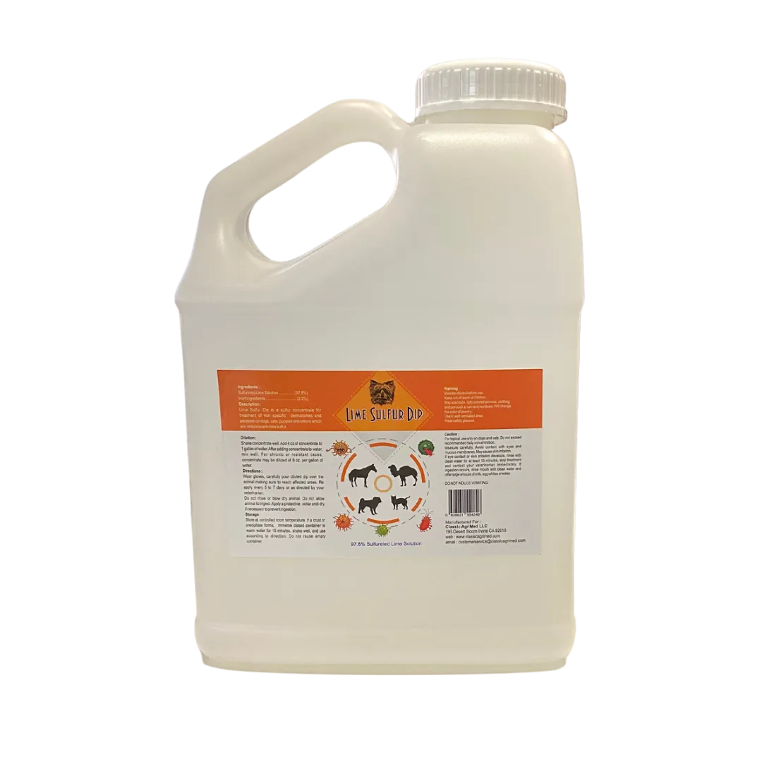 Healthy Paw Life: Lime Sulfur Dip - Pet Care for Itchy and Dry Skin - Xtra Strength Formula - Safe Solution for Dog, Cat, Puppy, Kitten, Horse