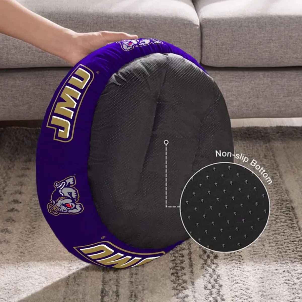 James Madison Dukes Plush Donut Dog Bed