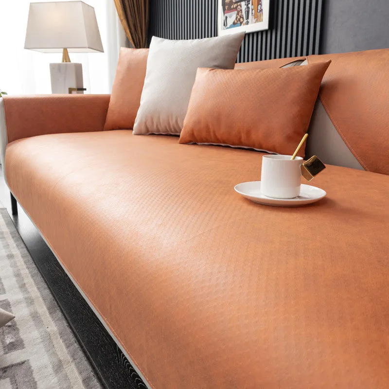Jessa Faux Leather Waterproof Couch Sofa Cover