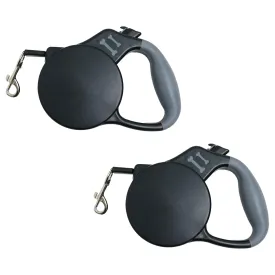 Kuber Industries Pack of 5 Retractable Dog Leash|One Button Break with Safety Lock|Automatic & Non-Slip Handle|Soft Padded Handle for Comfortable Grip|Pet Training & Walking Accessory|Black