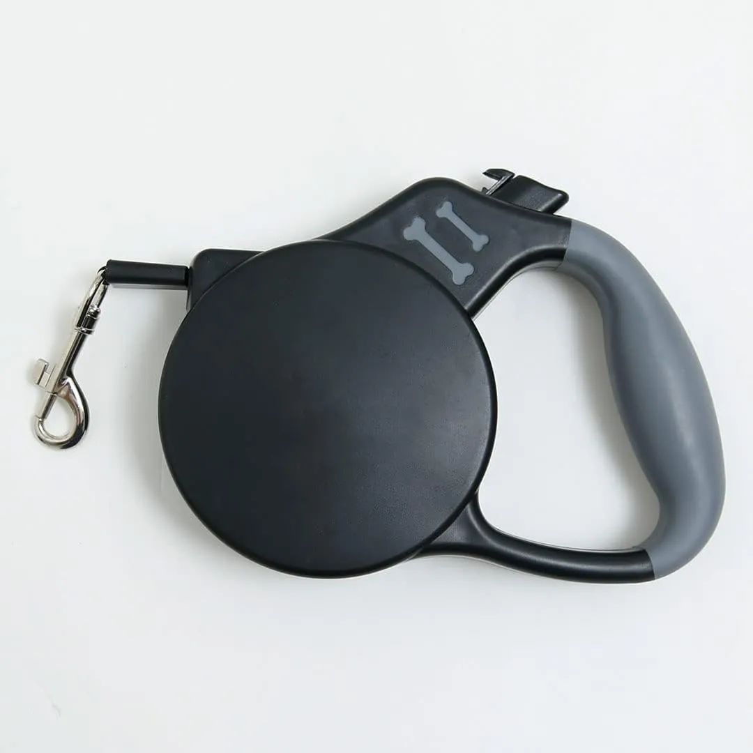 Kuber Industries Pack of 5 Retractable Dog Leash|One Button Break with Safety Lock|Automatic & Non-Slip Handle|Soft Padded Handle for Comfortable Grip|Pet Training & Walking Accessory|Black