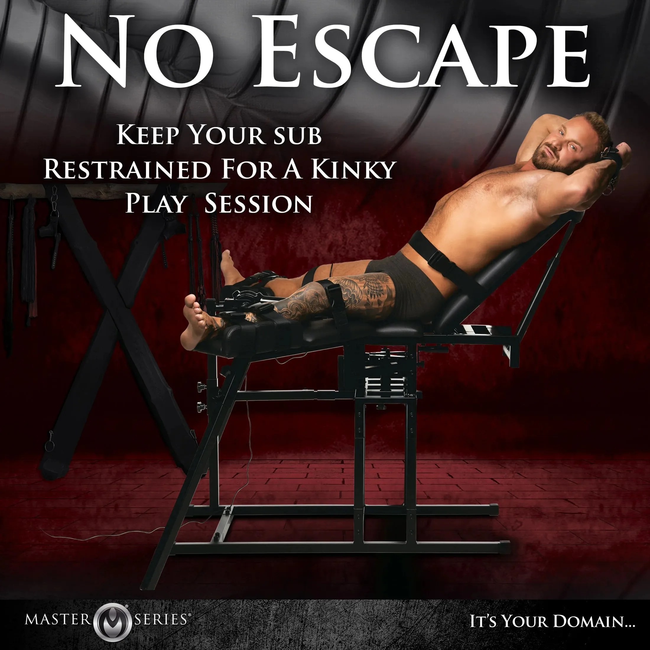 LEG SPREADER OBEDIENCE CHAIR WITH SEX MACHINE