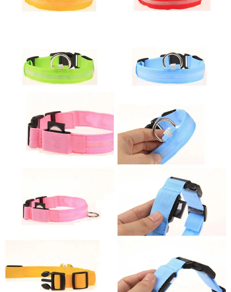 Leopard LED Adjustable Dog Collar - Night Safety Glowing Pet Collar