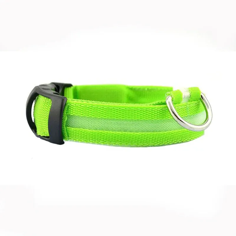Leopard LED Adjustable Dog Collar - Night Safety Glowing Pet Collar