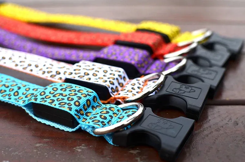 Leopard LED Adjustable Dog Collar - Night Safety Glowing Pet Collar