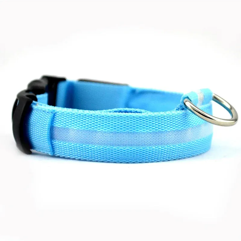 Leopard LED Adjustable Dog Collar - Night Safety Glowing Pet Collar