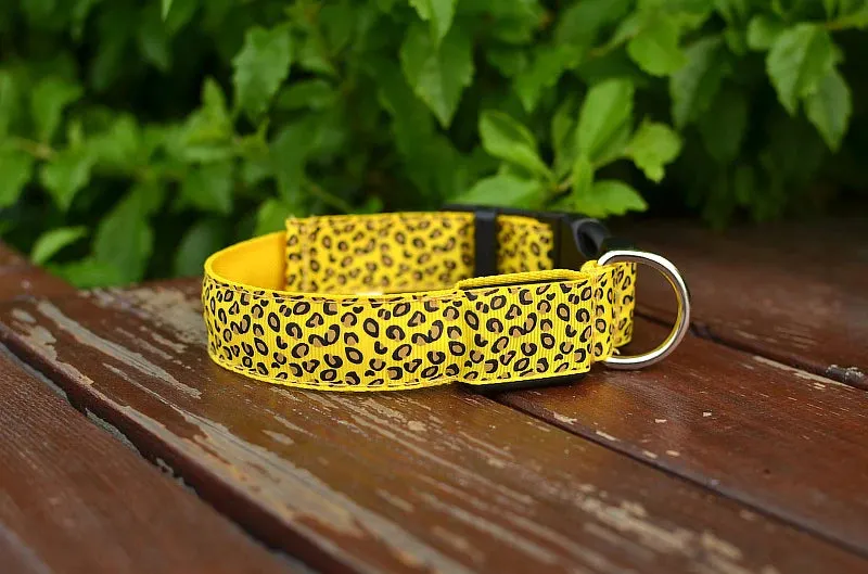 Leopard LED Adjustable Dog Collar - Night Safety Glowing Pet Collar