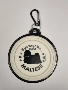 Maltese Collapsible Travel Bowl (small)