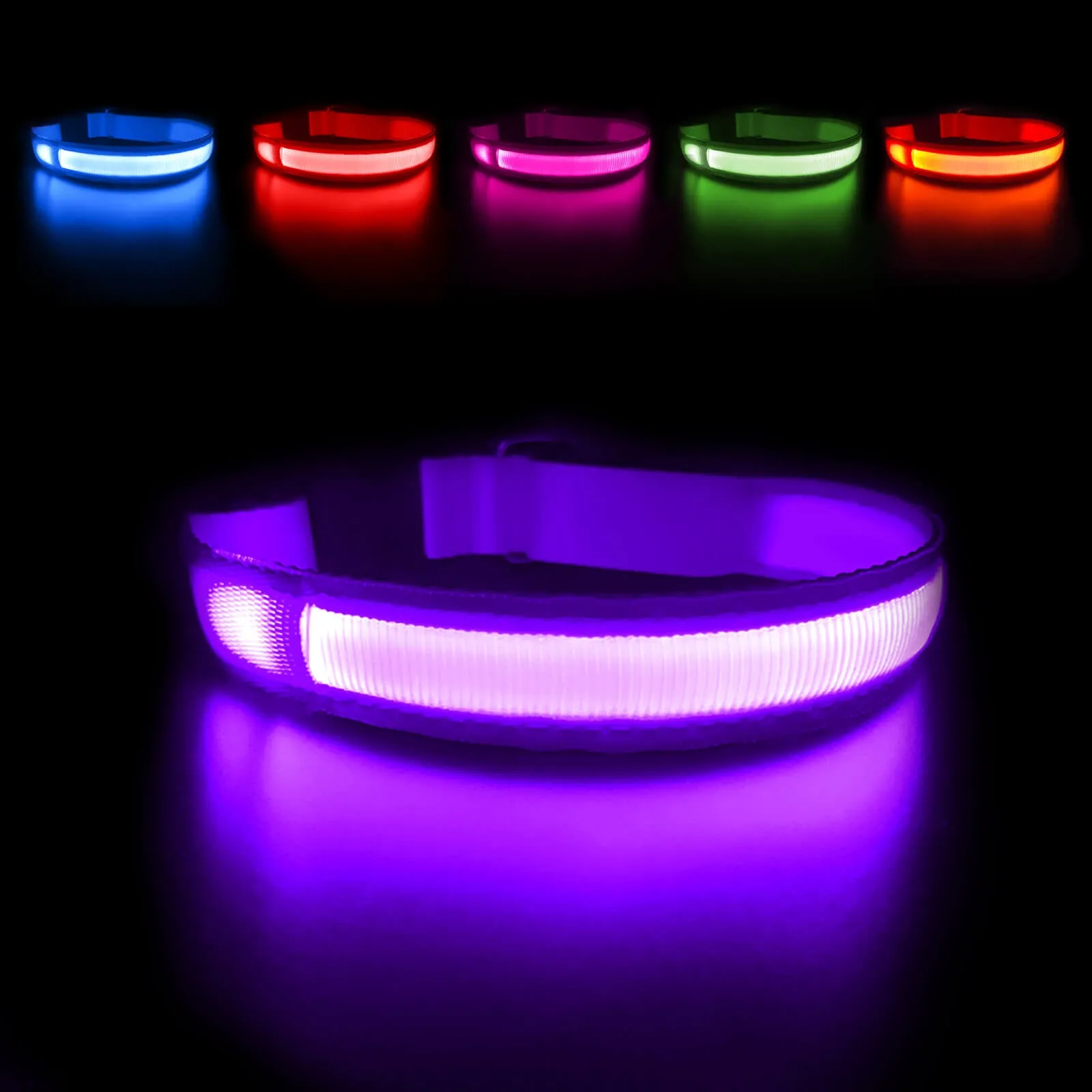 MASBRILL Rechargeable Waterproof Light-Up Dog Collar