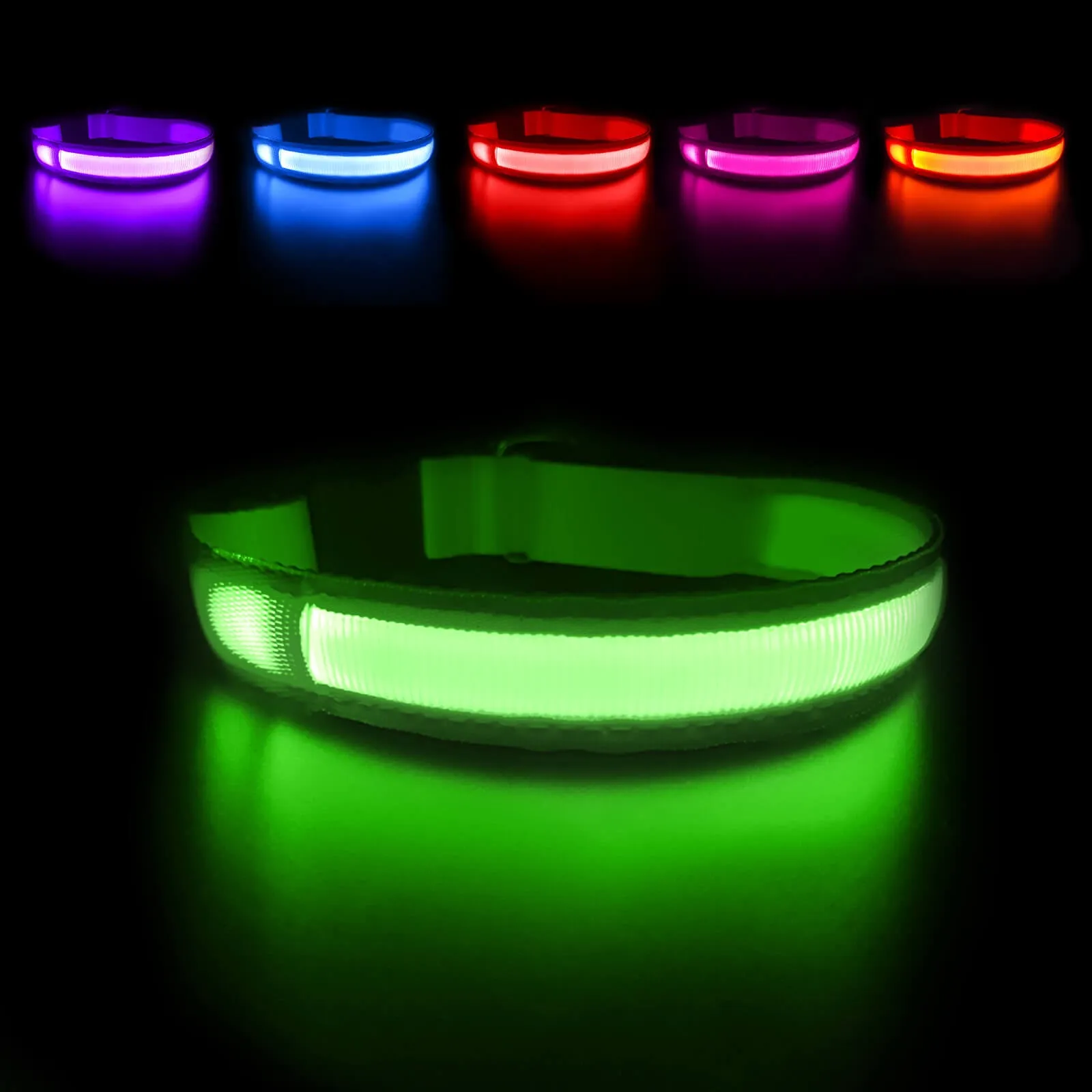 MASBRILL Rechargeable Waterproof Light-Up Dog Collar