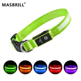 MASBRILL Rechargeable Waterproof Light-Up Dog Collar