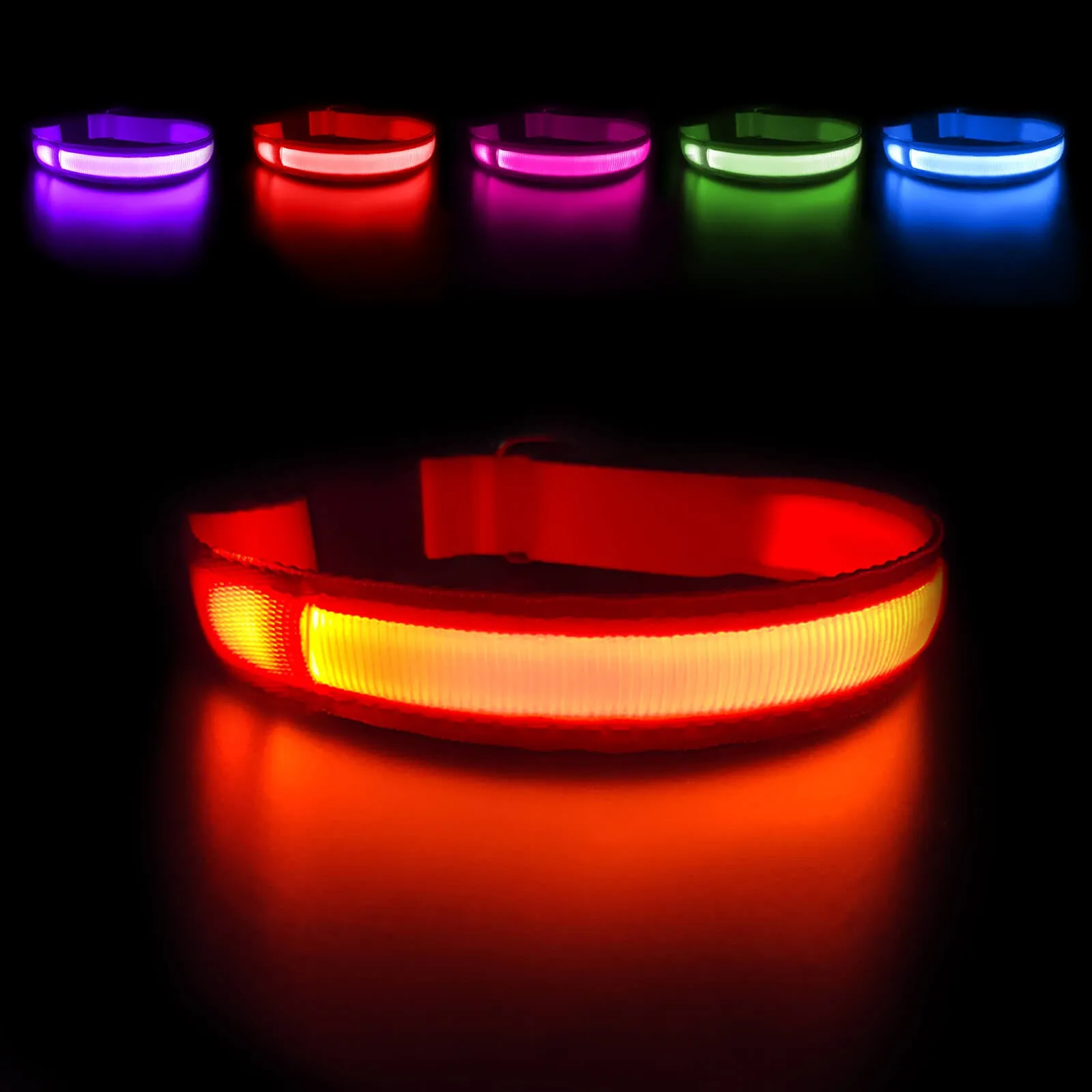 MASBRILL Rechargeable Waterproof Light-Up Dog Collar