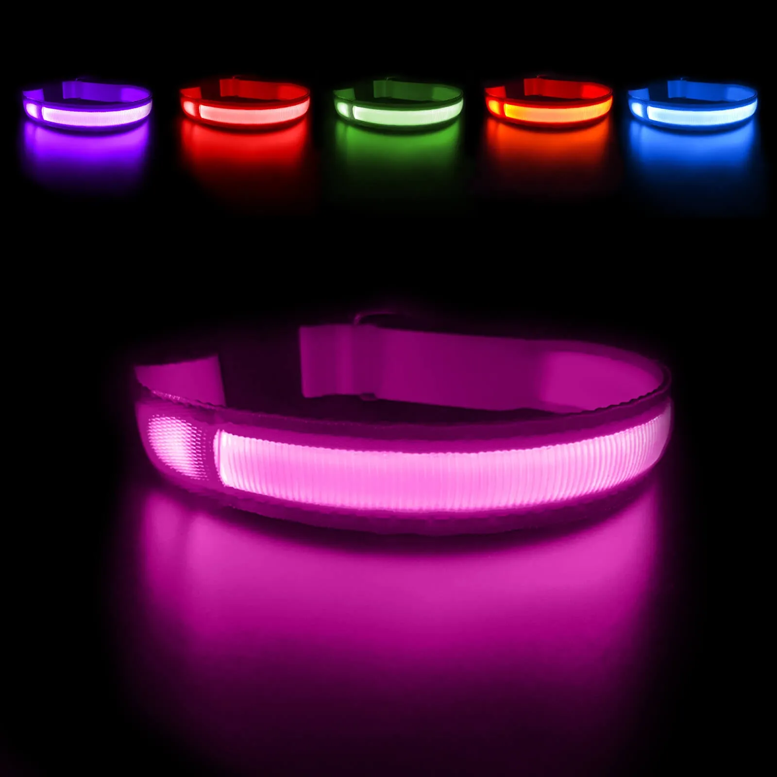 MASBRILL Rechargeable Waterproof Light-Up Dog Collar