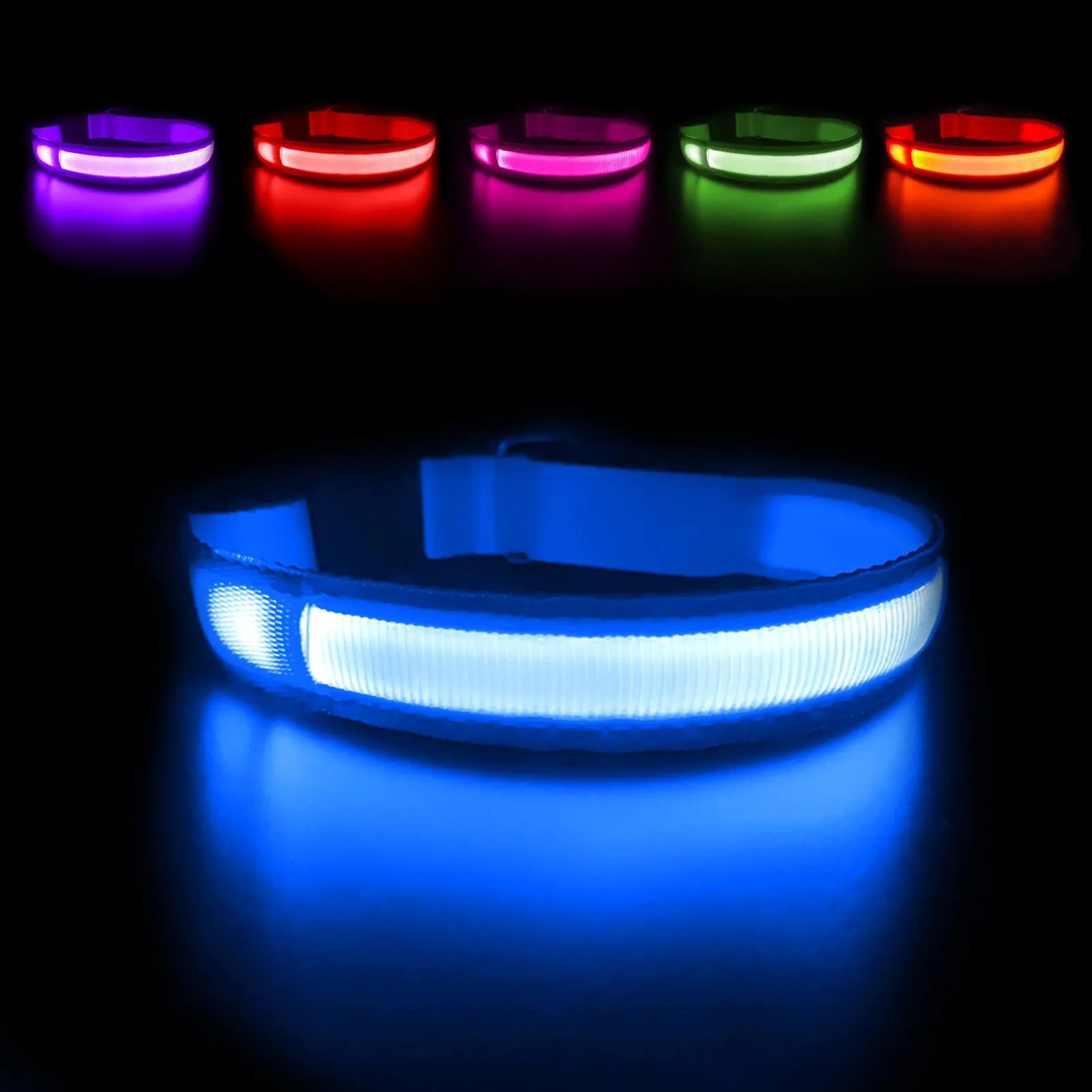 MASBRILL Rechargeable Waterproof Light-Up Dog Collar