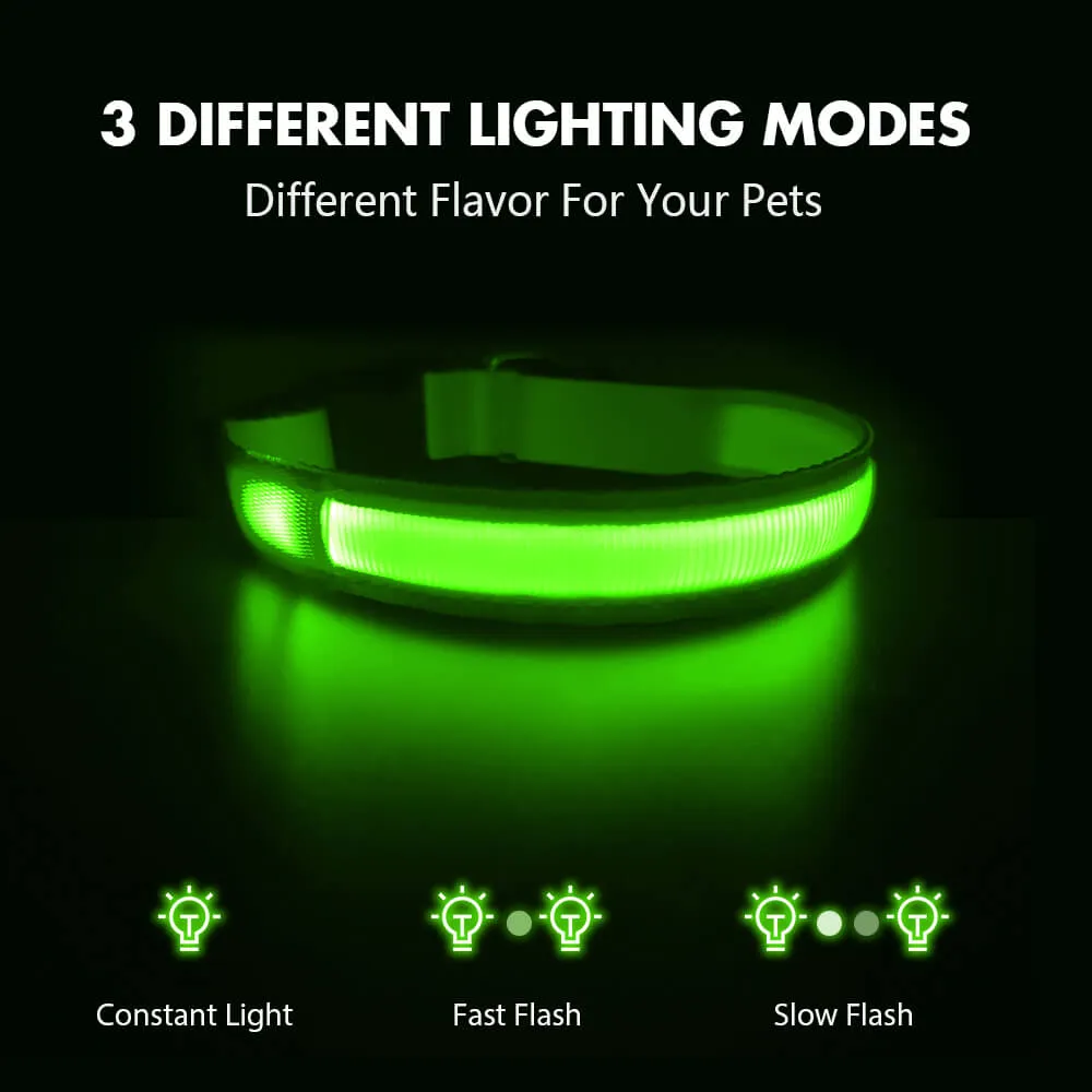 MASBRILL Rechargeable Waterproof Light-Up Dog Collar