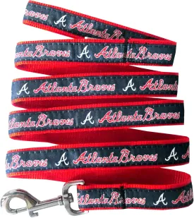 MLB PET Leash, Large, Atlanta Braves Dog Leash, Baseball Team Leash for Dogs & Cats. A Shiny & Colorful Dog & Cat Leash with Emboridered Team Name/Logo Licensed by The MLB