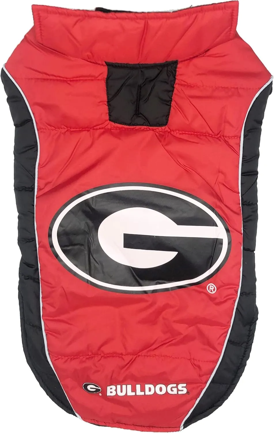 NCAA Georgia Bulldogs Puffer Vest for Dogs & Cats, Size Small. Warm, Cozy, and Waterproof Dog Coat, for Small and Large Dogs/Cats. Best NCAA Licensed PET Warming Sports Jacket