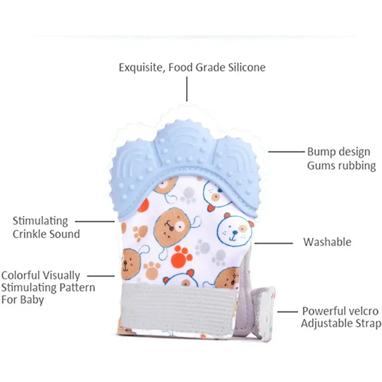 Newborn Teething Silicone Mittens Multi-Layer Breathable Chewing