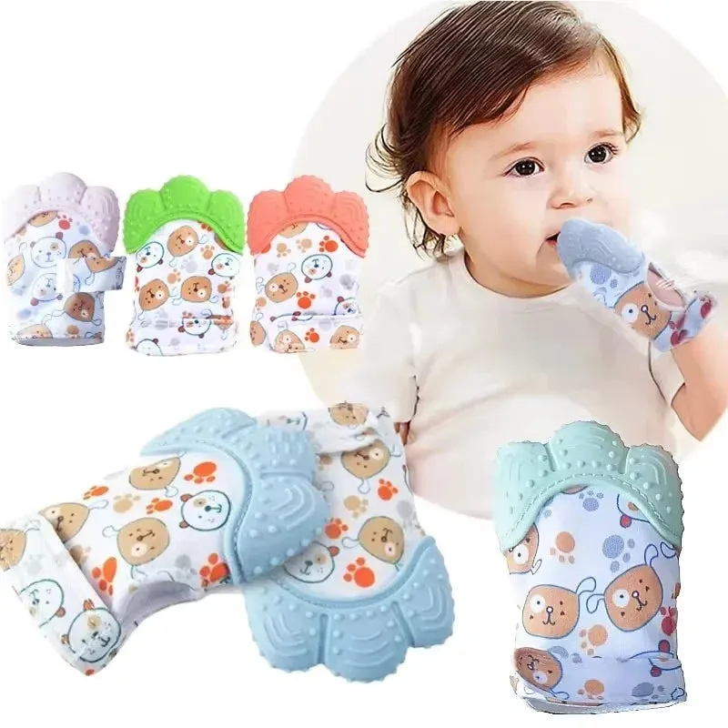 Newborn Teething Silicone Mittens Multi-Layer Breathable Chewing