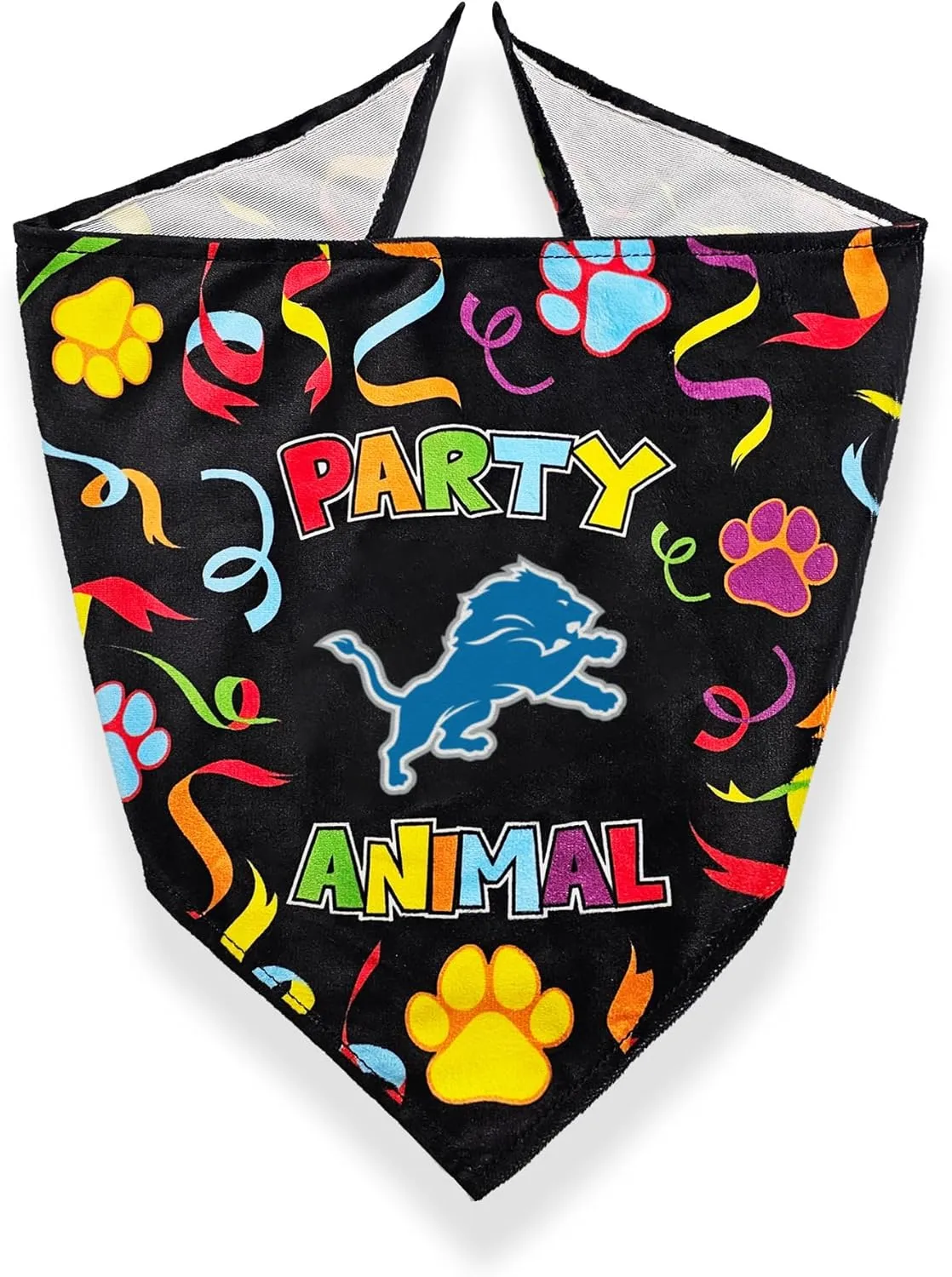 NFL Detroit Lions Dog Birthday Party Set 10 pcs with 1 Football Bandana Large/X-Large, 1 Crown Hat, 1 Banner, 1 Birthday Cake Toy & 6-Day Balloons Dog Birthday Set, Fun Doggie Pawty Accessories