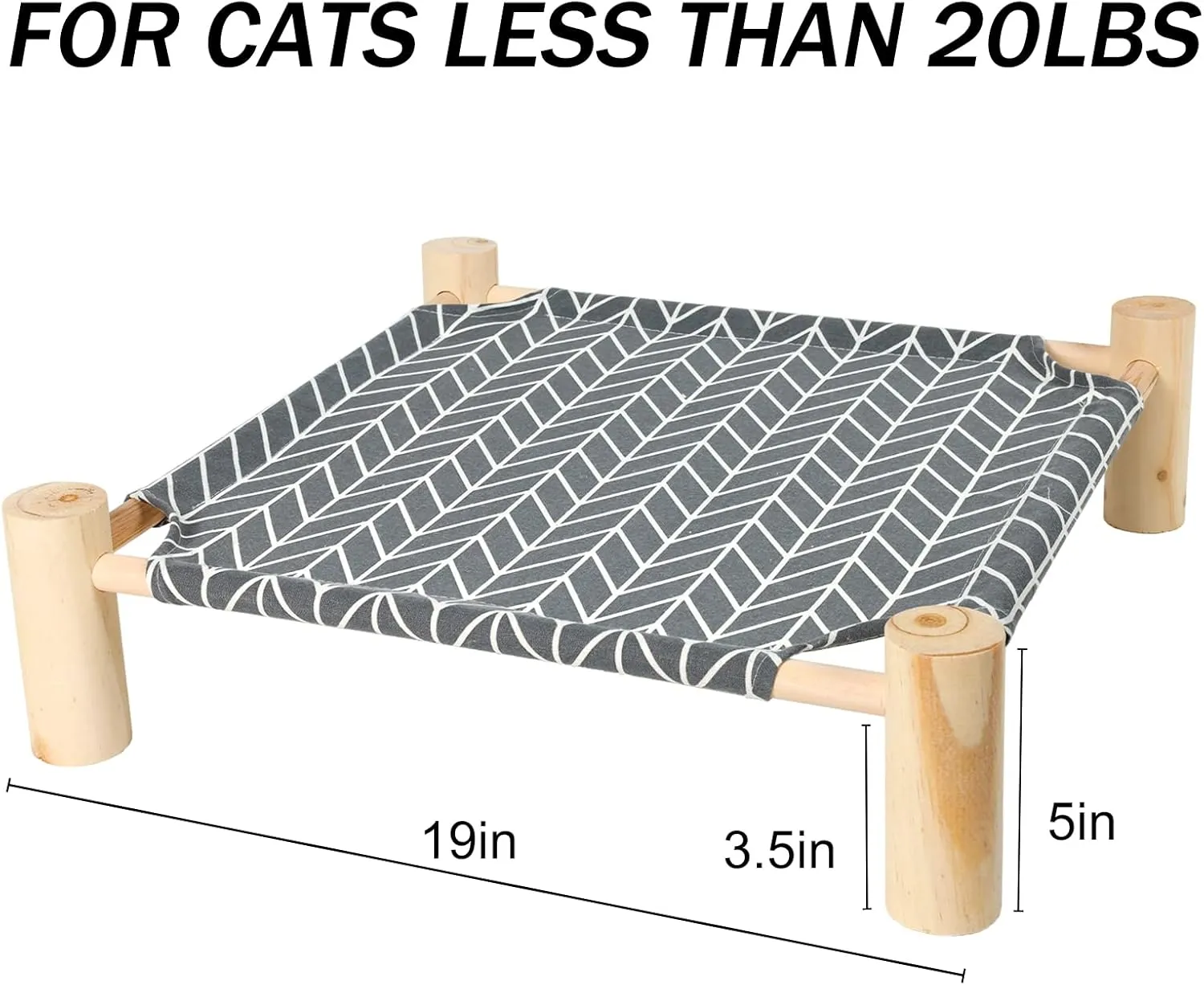 Patas Lague Cat and Dog Hammock Bed for Small Dogs, Brethable Wooden Cat Pet Rabbit Elevated Cooling Outdoor Bed Cots Furniture for All Seasons Arrow