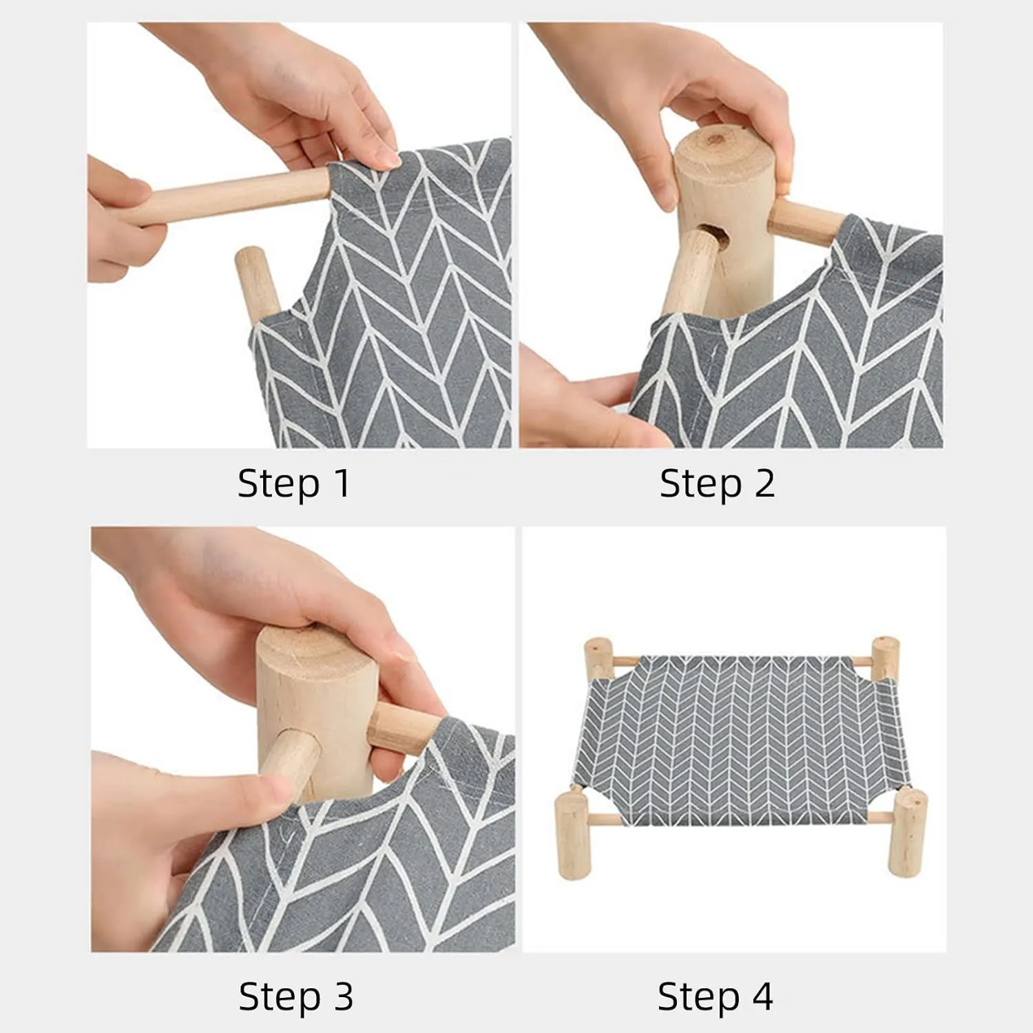 Patas Lague Cat and Dog Hammock Bed for Small Dogs, Brethable Wooden Cat Pet Rabbit Elevated Cooling Outdoor Bed Cots Furniture for All Seasons Arrow