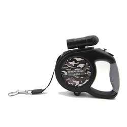 PAWS ASIA Amazon Hot Sale Multi Function Retractable Portable Dog Leash Led With Flashlight