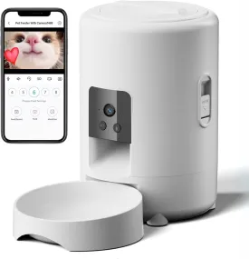 PeekABowl Smart Pet Feeder - Automatic & Interactive Feeder - Live Camera, 2-Way Audio, Feeding App, 2L Capacity - Cat & Dog