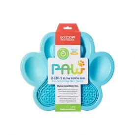 Pet Dream House PAW 2-in-1 Slow Feeder Dish & Lick Pad Blue