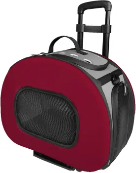 Pet Life 'Final Destination' Tough-Shell Wheeled Pet Carrier, Pet Backpack and Pet Stroller - Airline Pet Carrier Collapsable and Folding Travel Dog Carrier with Included Washable Pet Mat