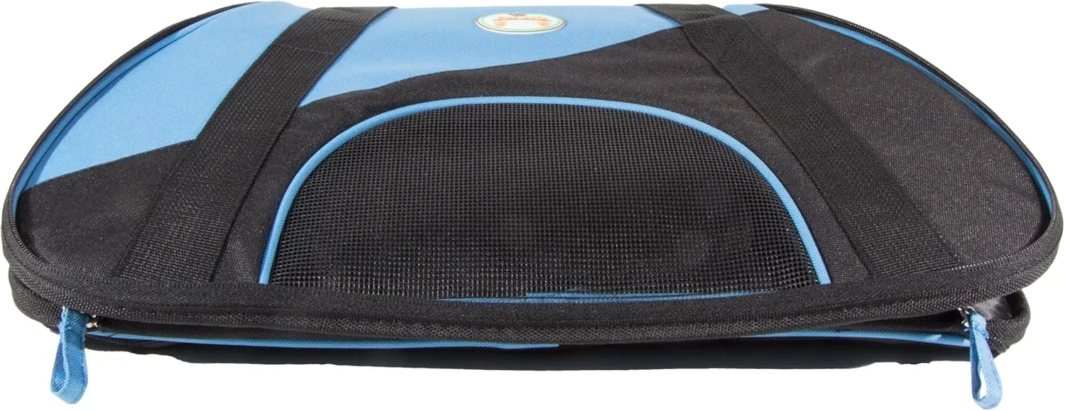 Pet Life 'Zip-N-Go' Sporty Mesh Airline Pet Carrier - Folding and Collapsible Zippered Airline Dog Carrier - Travel Pet Carrier Includes Washable Pet Mat