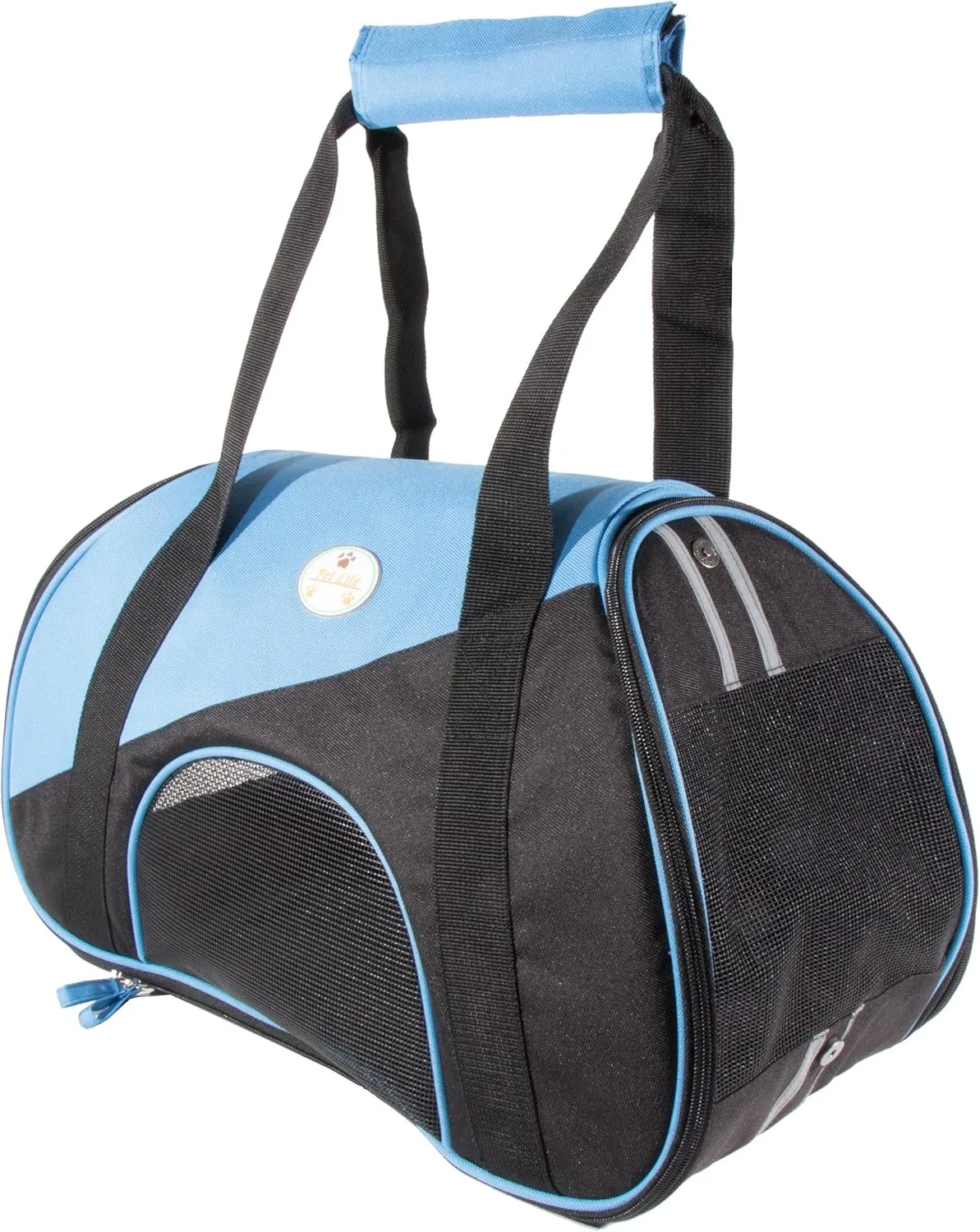 Pet Life 'Zip-N-Go' Sporty Mesh Airline Pet Carrier - Folding and Collapsible Zippered Airline Dog Carrier - Travel Pet Carrier Includes Washable Pet Mat