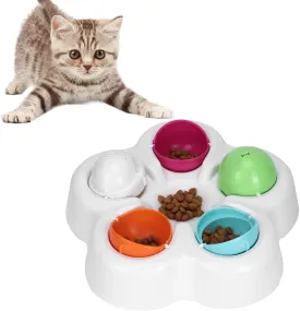 Pet Puzzle Toy Educational Slow Feeding Food Bowl Anti Choke Feeder Cat Small Dog 360 Degree Rotation Colorful Interactive Feeder Prevent Pet Sofa Damage