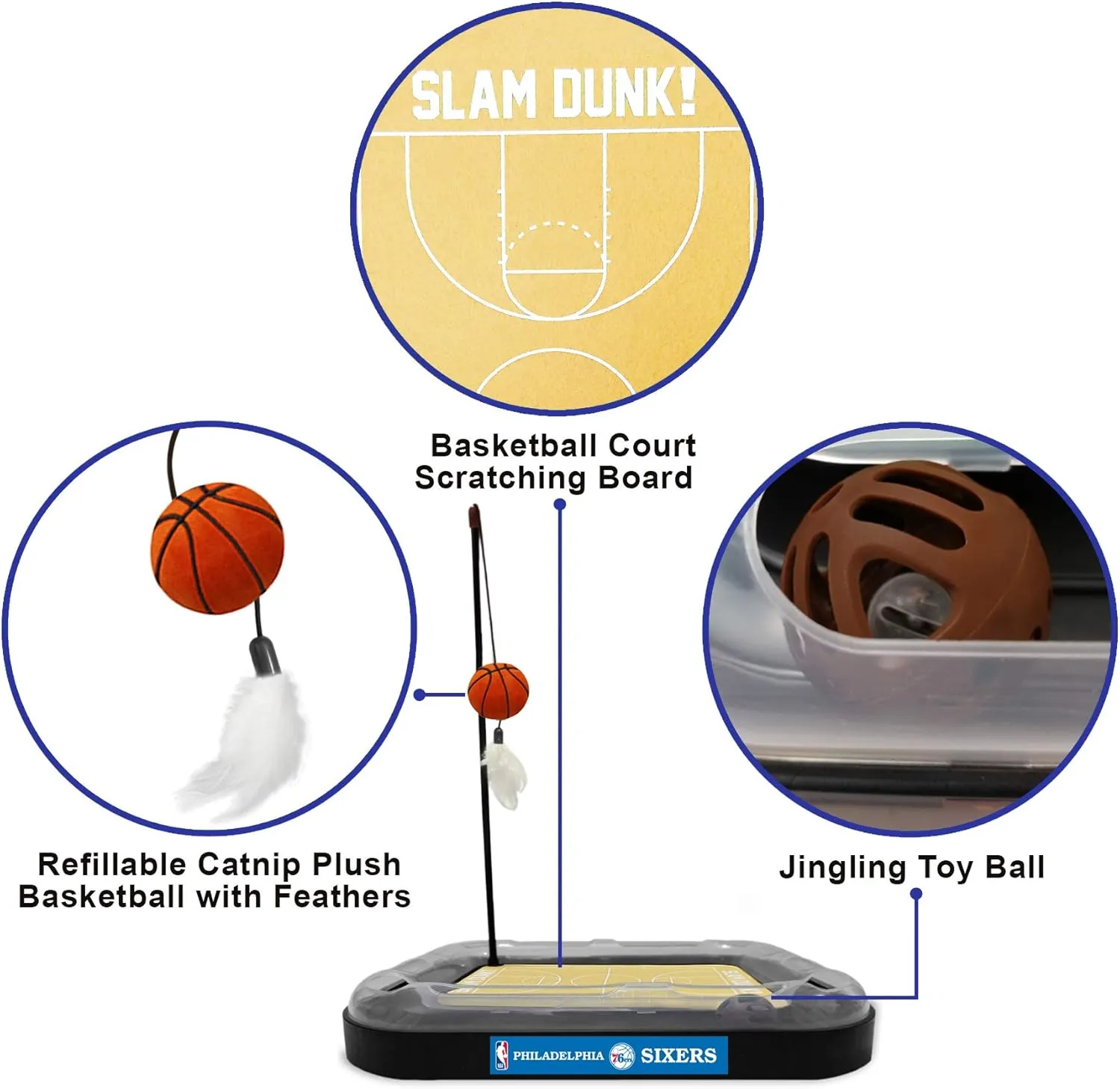 Pets First 76ERS Basketball Cat Scratcher Toy
