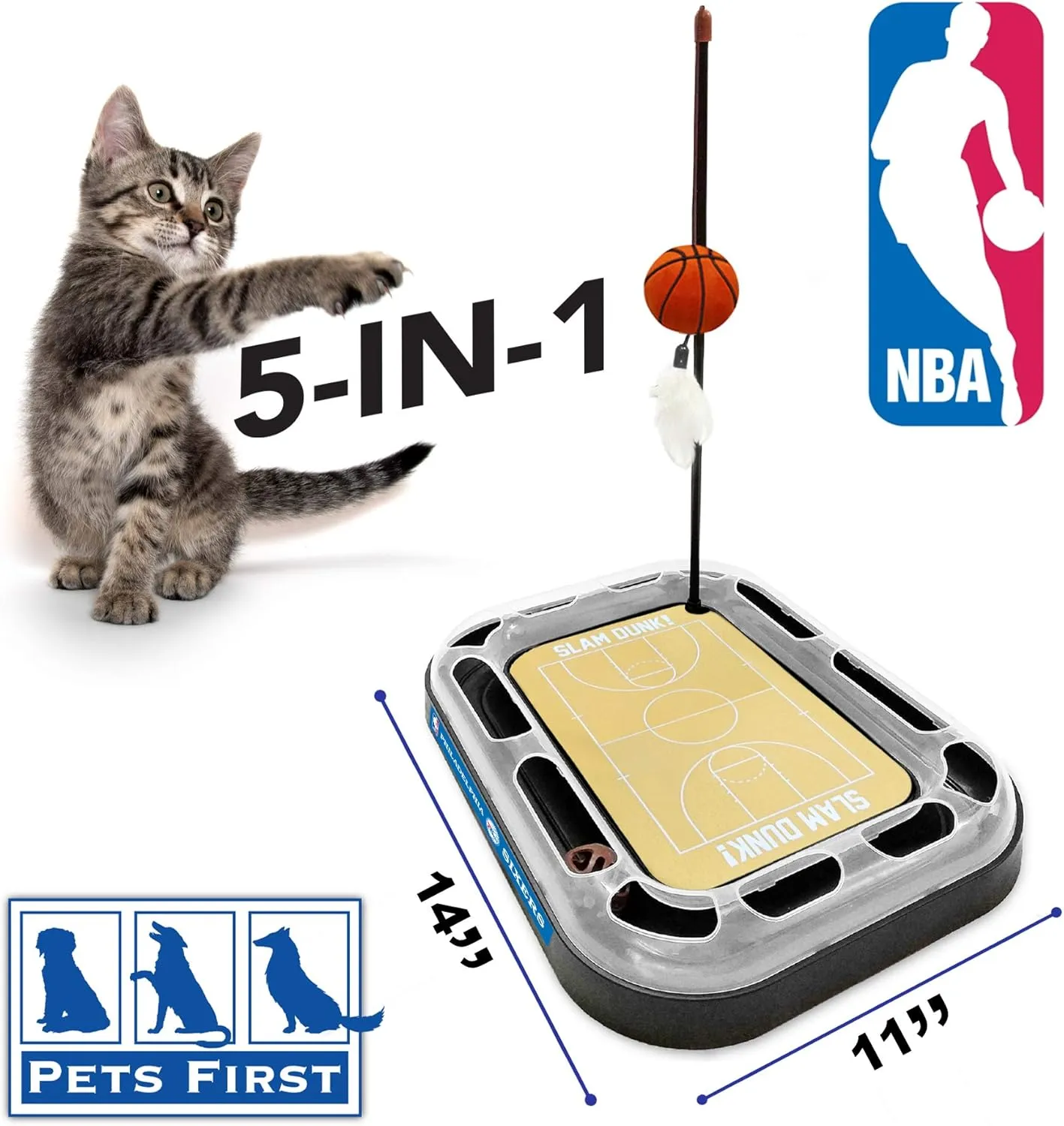 Pets First 76ERS Basketball Cat Scratcher Toy