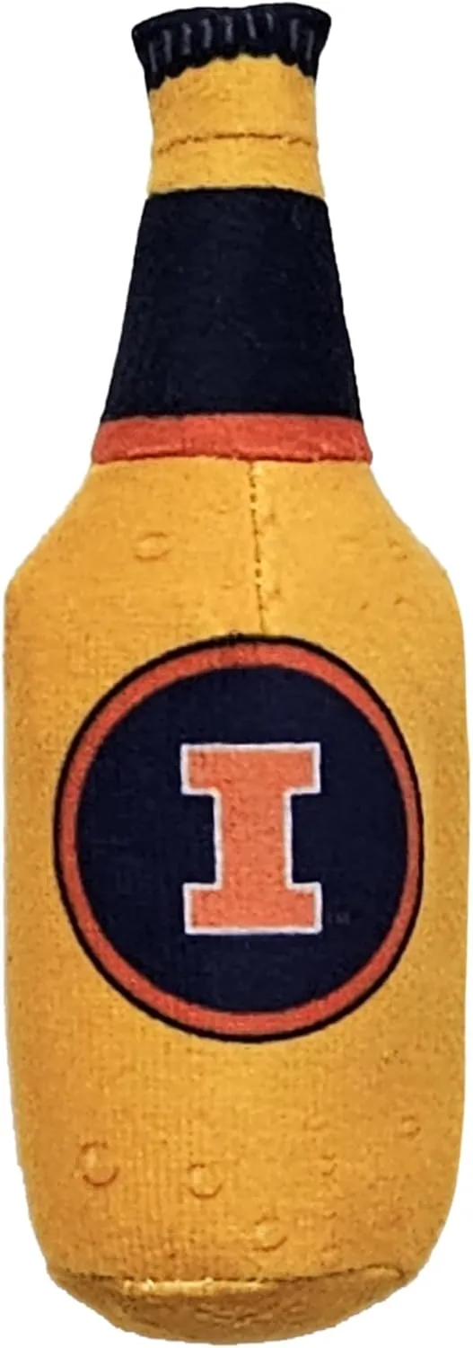 Pets First Best Plush CAT Toy NCAA Illinois Fighting Illini Complete Set of 3 Piece Cat Toys Filled with Fresh Catnip. Includes: 1 Helmet Cat Toy, 1 Football Cat Toy with Feathers & 1 Beer Bottle.