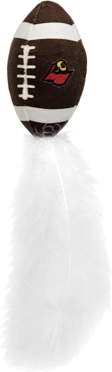Pets First Best Plush CAT Toy NCAA Louisville Cardinals Complete Set of 3 Piece Cat Toys Filled with Fresh Catnip. Includes: 1 Helmet Cat Toy, 1 Football Cat Toy with Feathers & 1 Beer Bottle.