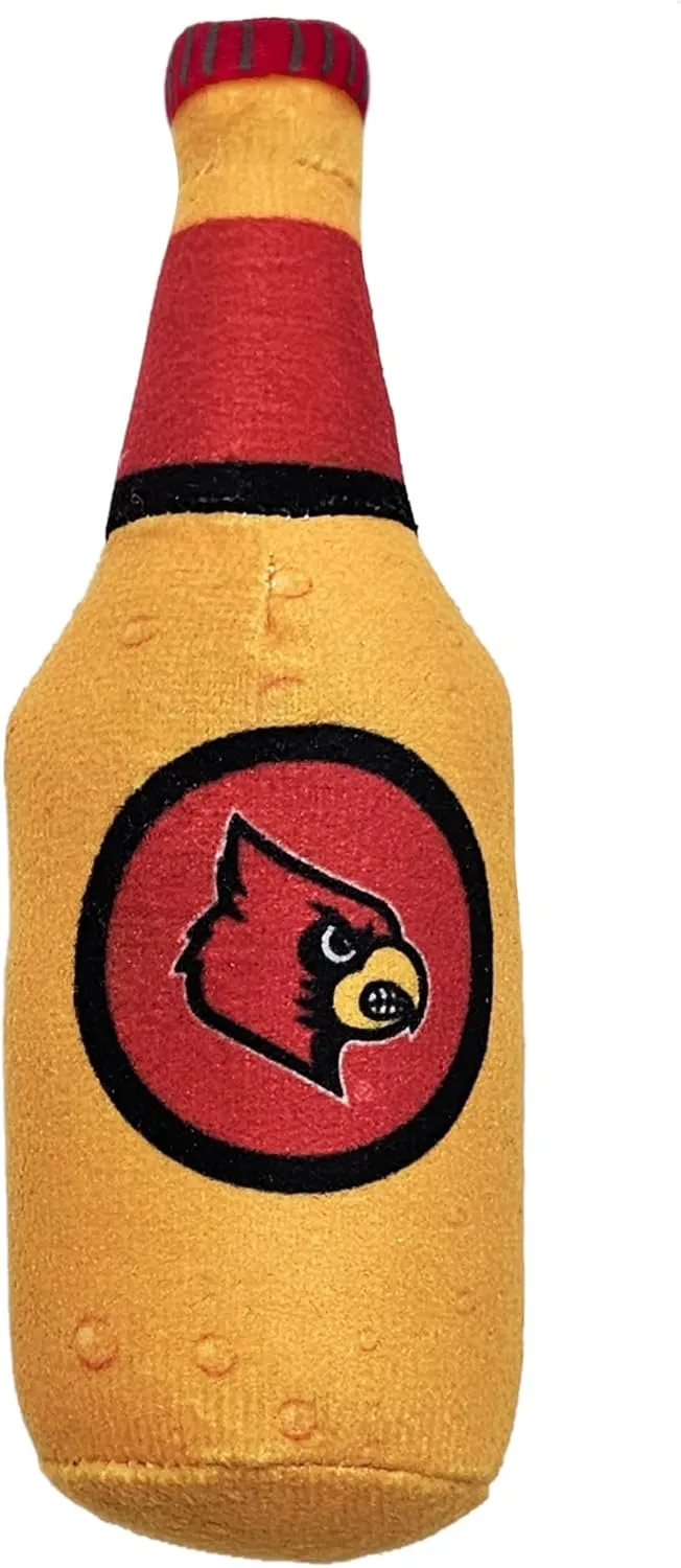 Pets First Best Plush CAT Toy NCAA Louisville Cardinals Complete Set of 3 Piece Cat Toys Filled with Fresh Catnip. Includes: 1 Helmet Cat Toy, 1 Football Cat Toy with Feathers & 1 Beer Bottle.