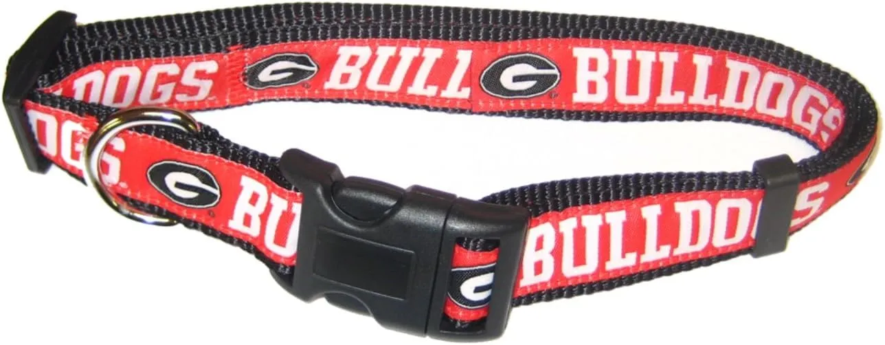 Pets First Collegiate Pet Accessories, Dog Collar, Georgia Bulldogs, Large