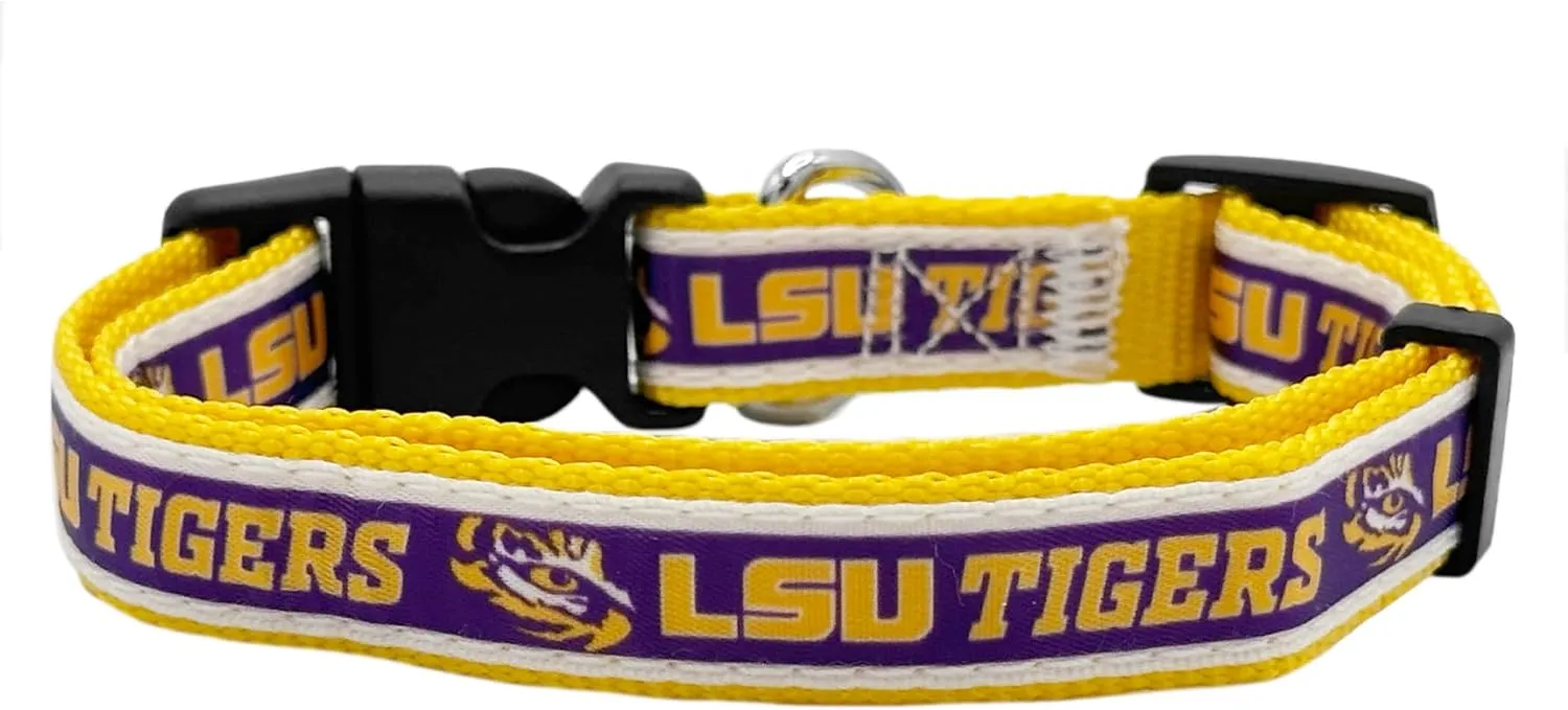 Pets First Collegiate Pet Accessories, Dog Collar, LSU Tigers, Medium