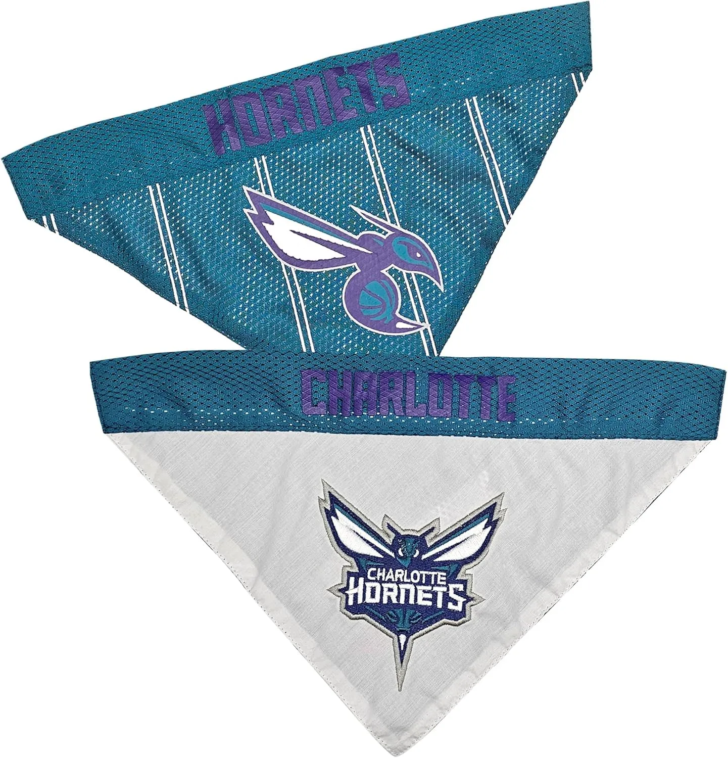 Pets First NBA Dog Bandana -Charlotte Hornets Reversible Bandana. 2 Sided Home & Away Sports Bandana with a Premium Embroidery Team Logo, Large/X-Large
