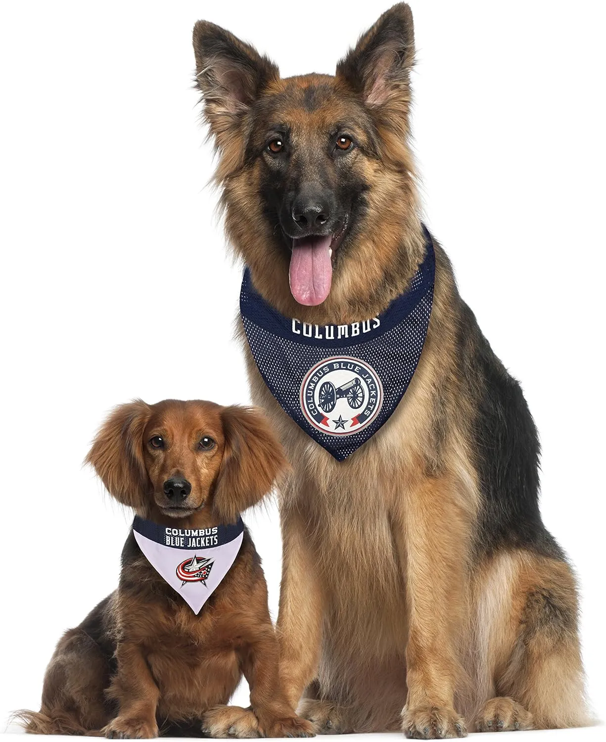 Pets First NHL Columbus Blue Jackets Reversible Dog & Cat Bandana, Small/Medium, Blue, Poly-Cotton, Mesh, Modern, Unisex, All Seasons, Machine Wash, Pull Over, Small/Large, Bandana